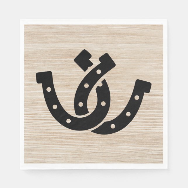 Western Country Wedding Rustic Wood Bridal Shower Napkin (Front)