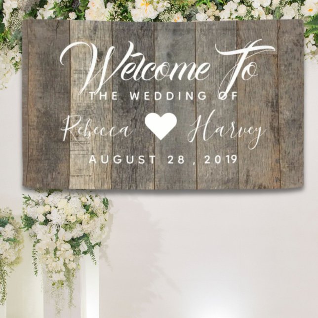 western country woodgrain barn wedding banner (western country woodgrain barn wedding banner)