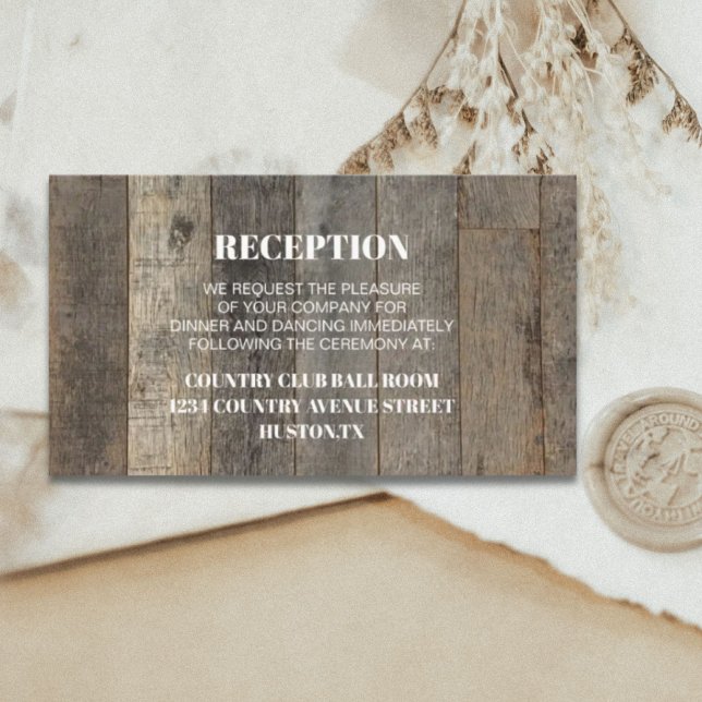 western country woodgrain barn wedding direction enclosure card (western country woodgrain barn wedding direction enclosure card)