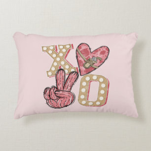 Western Country Xoxo   Hugs and Kisses Decorative Cushion