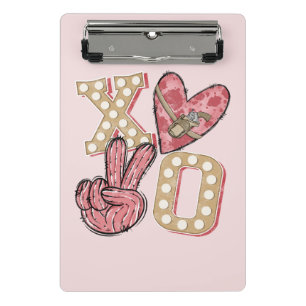 Western Country Xoxo   Hugs and Kisses Mini Clipboard