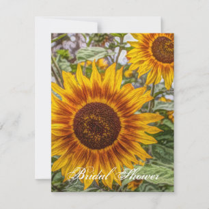 western country yellow sunflower wedding invitation