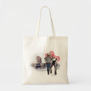Western Couple Cowboy Cat Tote Bag