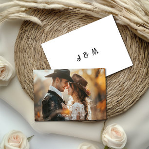 Western Couple Photo Folded Thank You Card