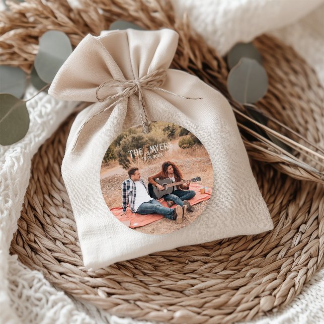 Western Couple Photo Wedding Favour Tags (Creator Uploaded)