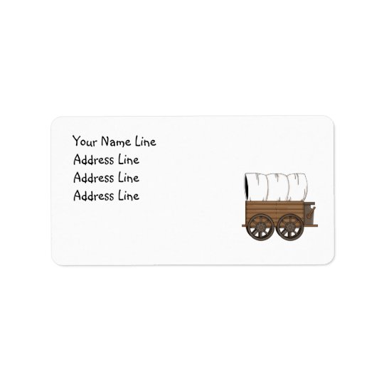 Western Covered Wagon - MED Return Address Address Label