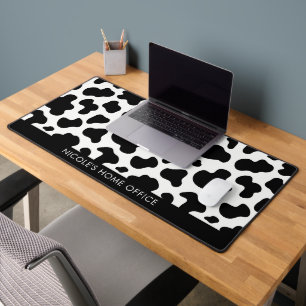 Western Cow Print Southern Office Business Name Desk Mat