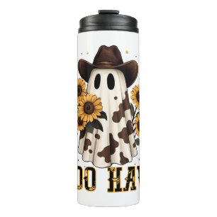 Western Cow Spot Spooky Ghost Boo Haw Thermal Tumbler