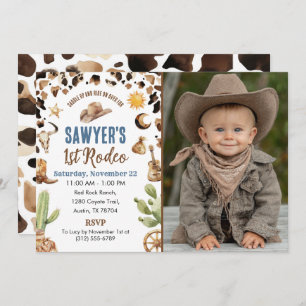 Western Cowboy “1st Rodeo” Birthday Invitation