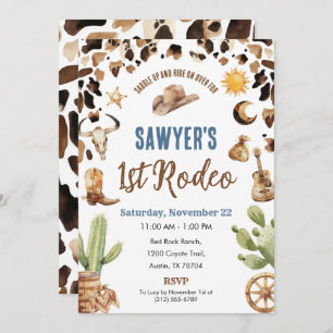 Western Cowboy “1st Rodeo” Birthday Invitation