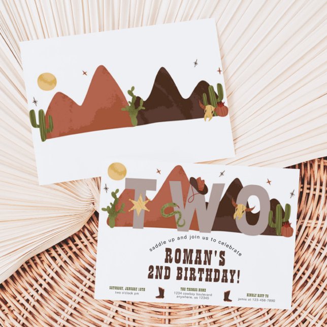 Western Cowboy 2nd Birthday Invitation (Creator Uploaded)