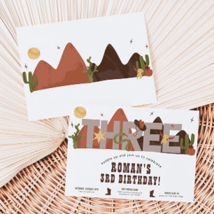 Western Cowboy 3rd Birthday Invitation