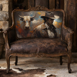 Western Cowboy and Longhorn Art Decoupage Tissue Paper