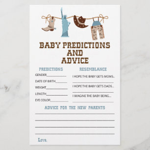Western Cowboy Baby Shower Advice and Predictions Flyer