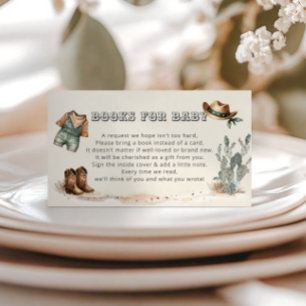 Western Cowboy Baby Shower Books For Baby Enclosure Card
