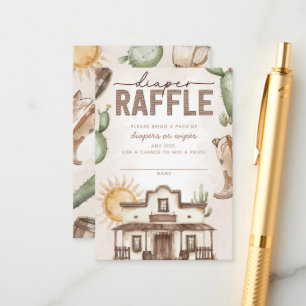 Western Cowboy Baby Shower Diaper Raffle Enclosure Card