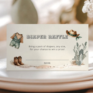 Western Cowboy Baby Shower Diaper Raffle Enclosure Card