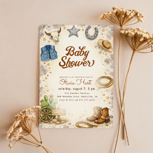 Western Cowboy Baby Shower Invitation