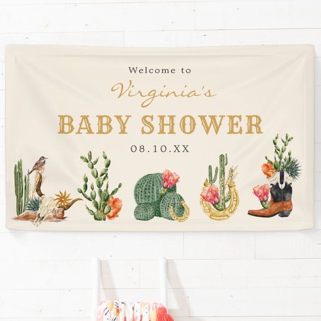 Western Cowboy Baby Shower Welcome Banner (Western Cowboy Baby Shower Welcome Banner by Painted Paperie
)