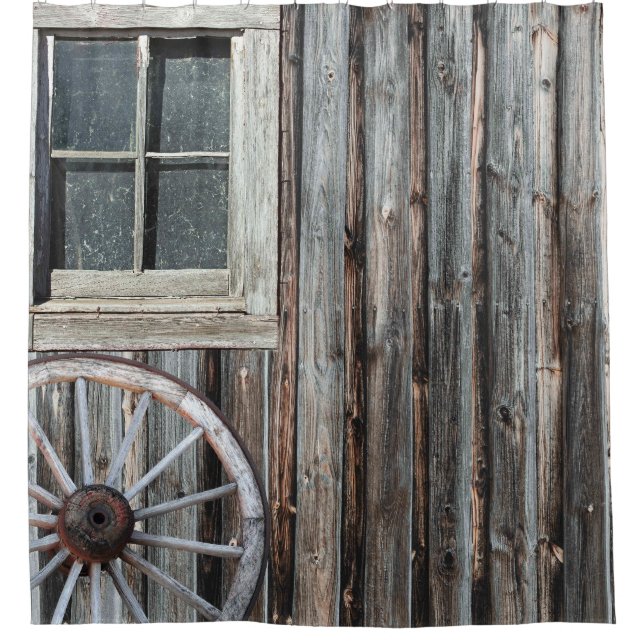 Western Cowboy Barn Shower Curtain (Front)