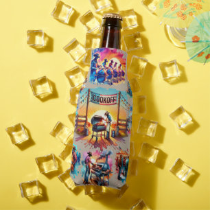 Western Cowboy BBQ Cookoff Scenes 1 Custom Bottle Cooler