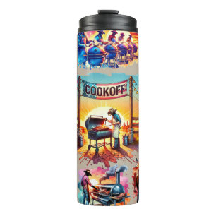 Western Cowboy BBQ Cookoff Scenes 1 Thermal Tumbler