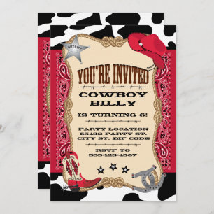 Western, Cowboy Birthday, 5x7 Invitation