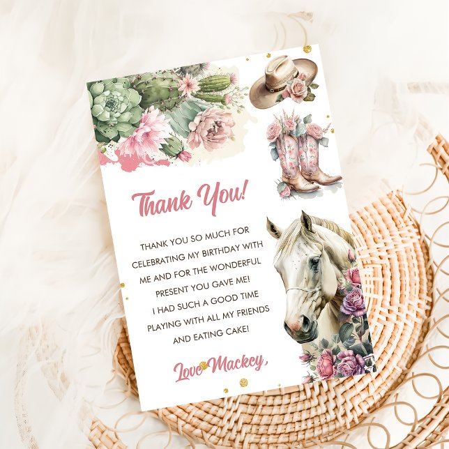 Western Cowboy Birthday Capsule Note Message Card (Creator Uploaded)