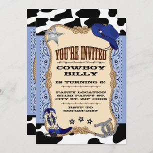 Western, Cowboy Birthday Invitation