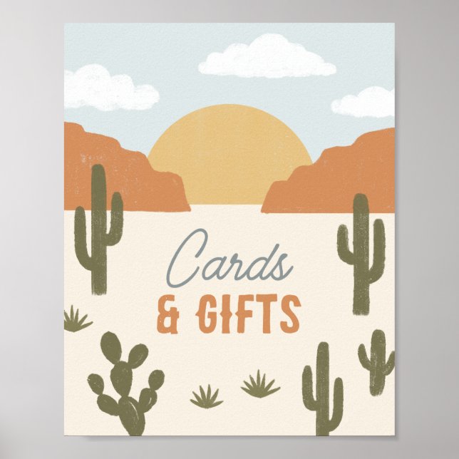 Western Cowboy Birthday Party Cards and Gifts Sign (Front)