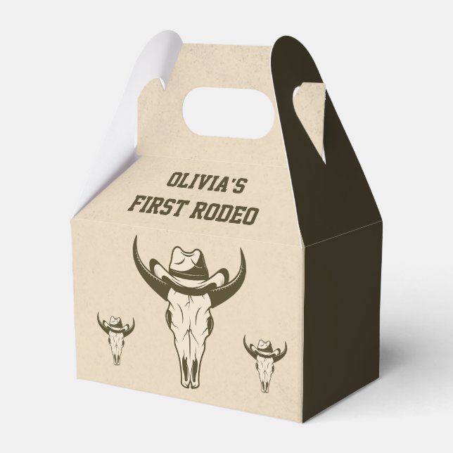 Western Cowboy Birthday Party Favour Box (Front Side)