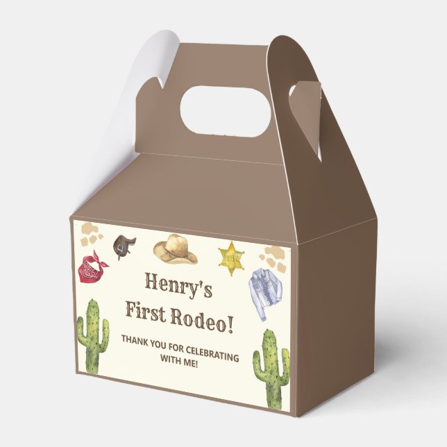 Western Cowboy Birthday Party Favour Box (Front Side)