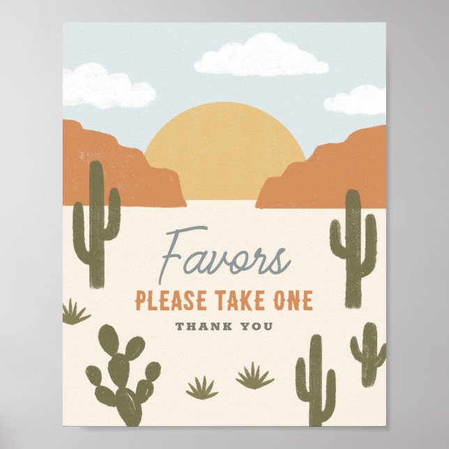 Western Cowboy Birthday Party Favours Sign (Front)