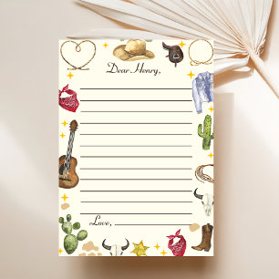 Western Cowboy Birthday Party Flat Thank You Card