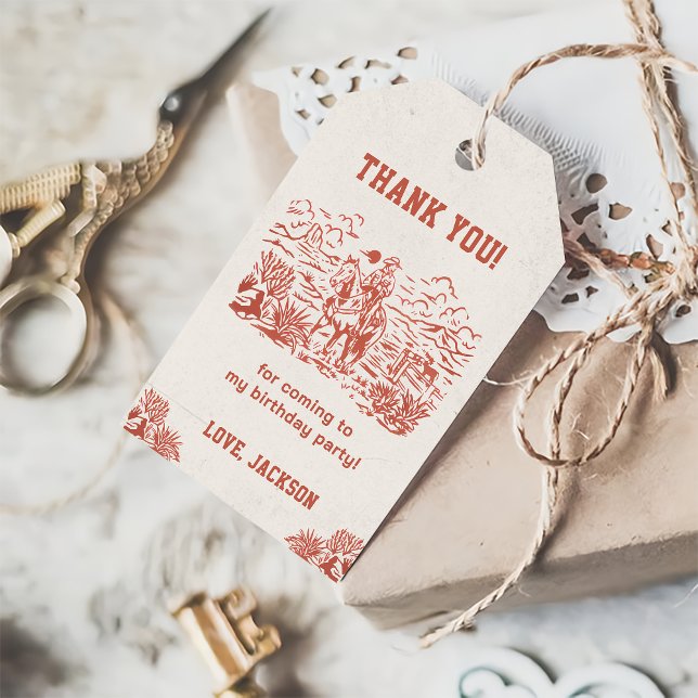  Western Cowboy Birthday Party  Gift Tags (Creator Uploaded)