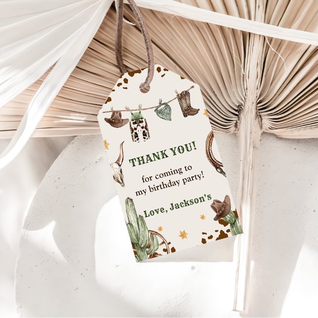  Western Cowboy Birthday Party  Gift Tags (Creator Uploaded)