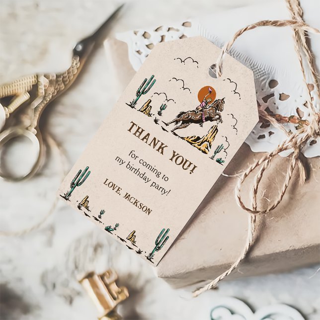 Western Cowboy Birthday Party  Gift Tags (Creator Uploaded)