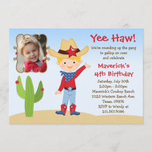 Western Cowboy Birthday Party Invitation