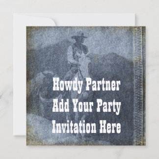 Western Cowboy Birthday Party Invitation