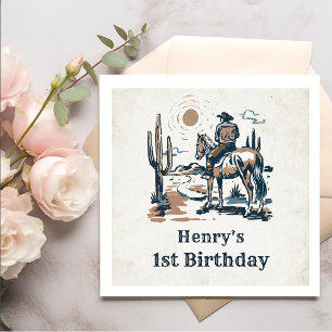 Western Cowboy Birthday Party Napkin