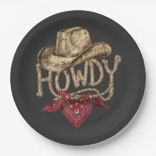 Western Cowboy Birthday Party Paper Plate