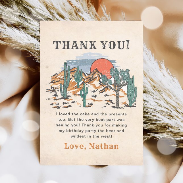 Western Cowboy Birthday Party  Thank You Card (Creator Uploaded)
