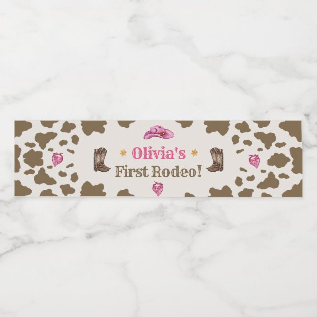 Western Cowboy Birthday Party Water Bottle Label (Single Label)