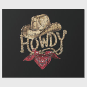 Western Cowboy Birthday Party Wrapping Paper