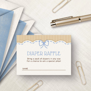 Western Cowboy Blue Baby Shower Diaper Raffle Enclosure Card
