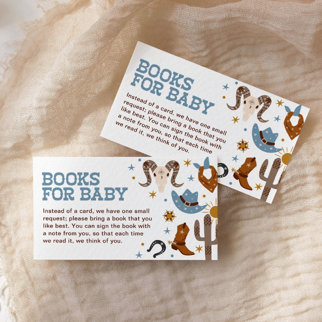 Western Cowboy Books for Baby Rodeo Shower Enclosure Card (Creator Uploaded)