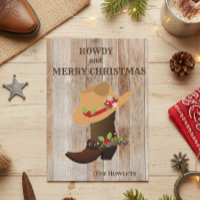 Western Cowboy Boot Hat Christmas Holiday