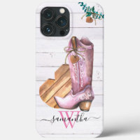 Western Cowboy Boot Monogram Boho Wood 