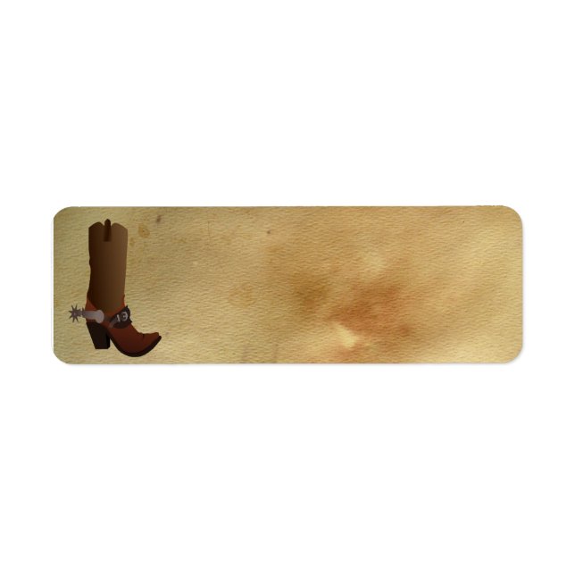 Western Cowboy Boot Return Address Label (Front)