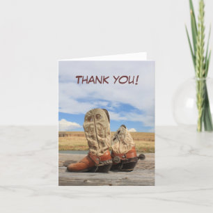 Western Cowboy Boot Thank You Card